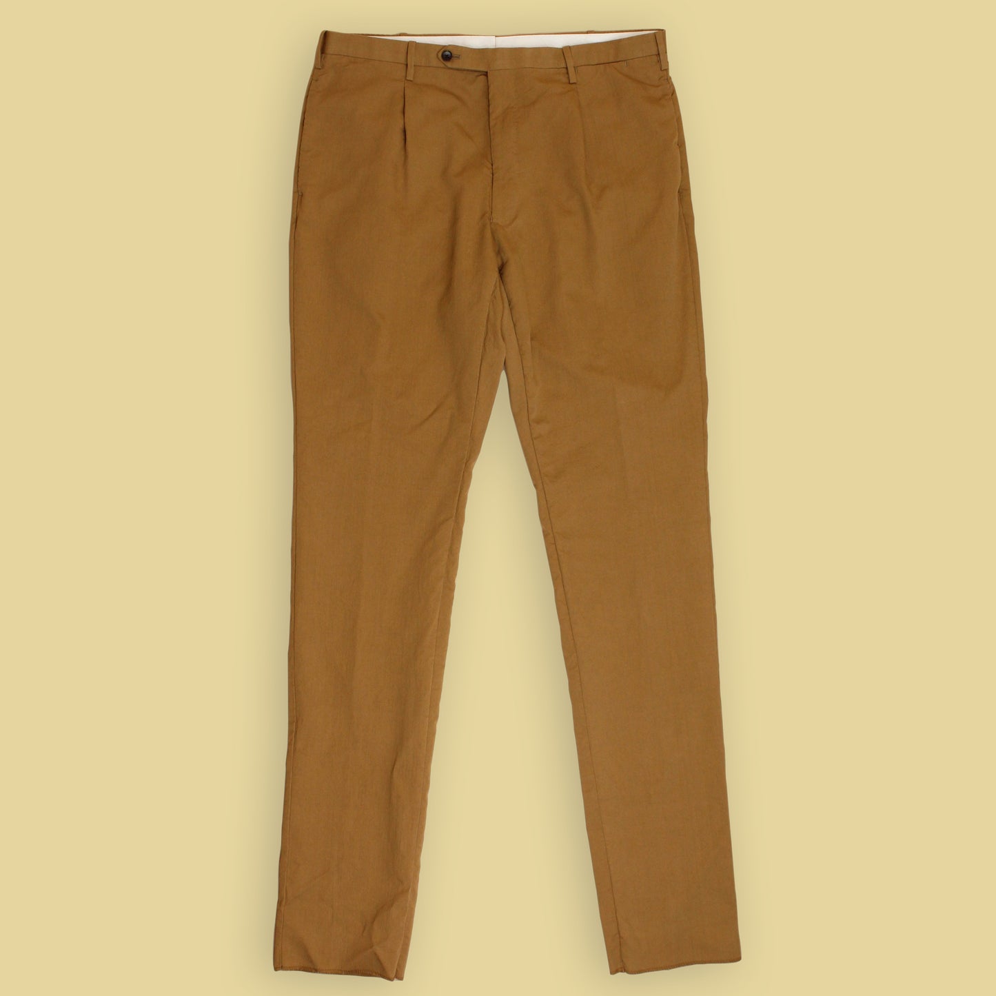Camoshita Texture Cotton Silk Single Pleat Trousers