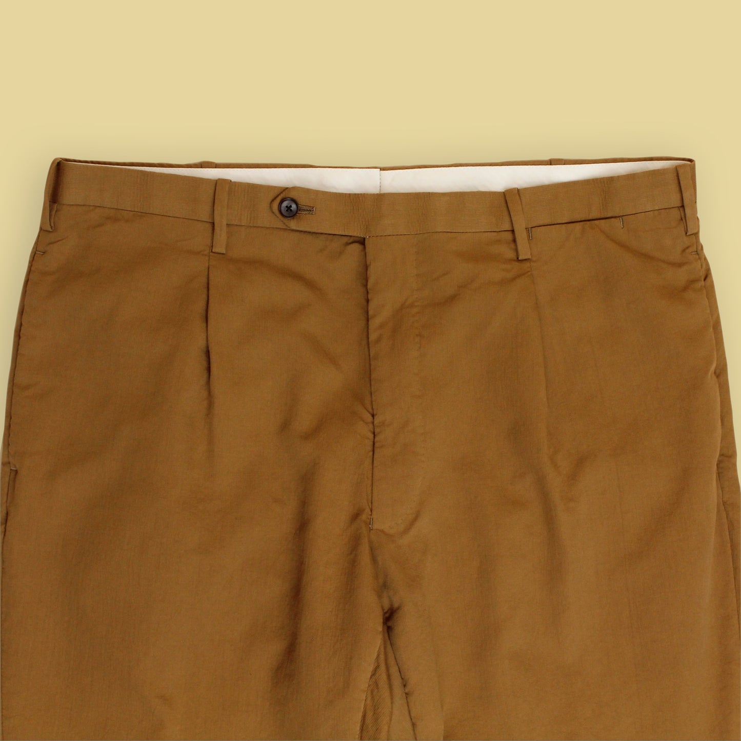 Camoshita Texture Cotton Silk Single Pleat Trousers