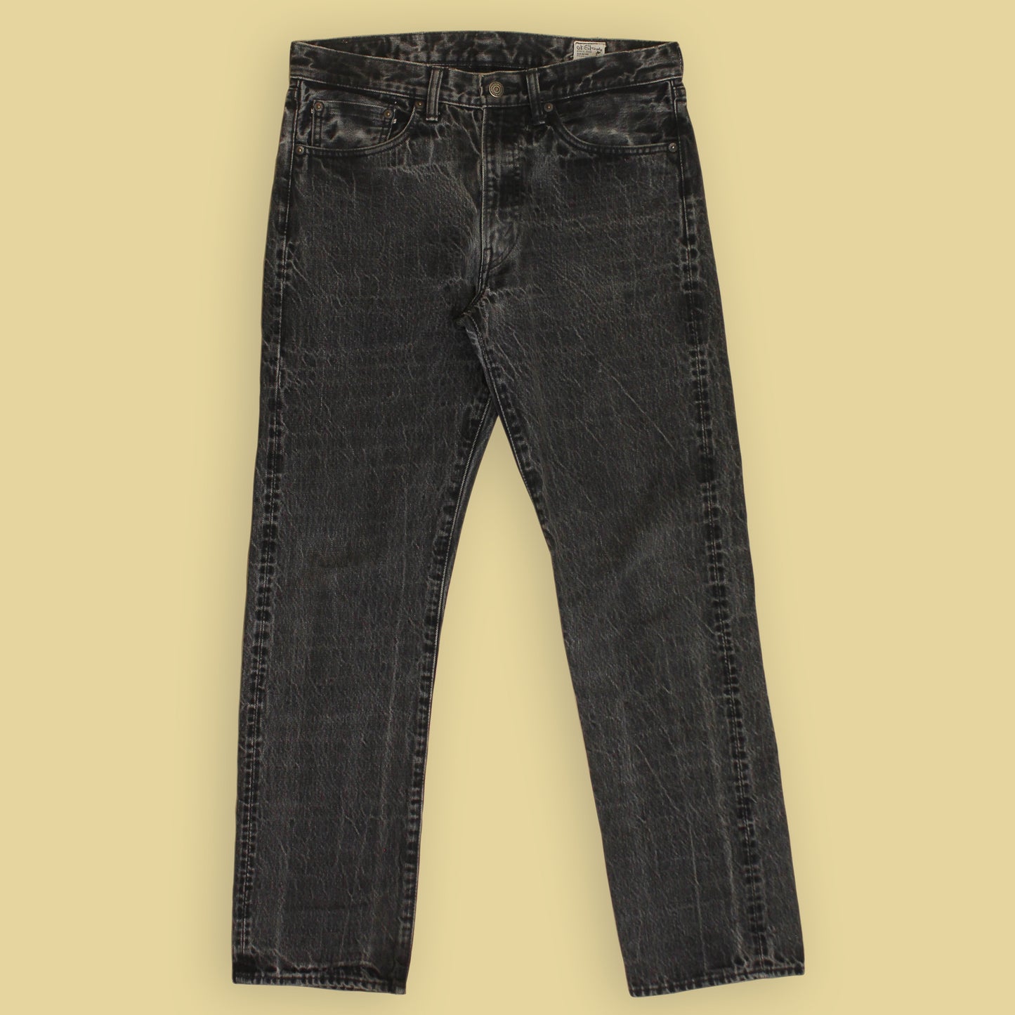 OrSlow Black Stonewash Denim 107 Ivy Fit Jeans