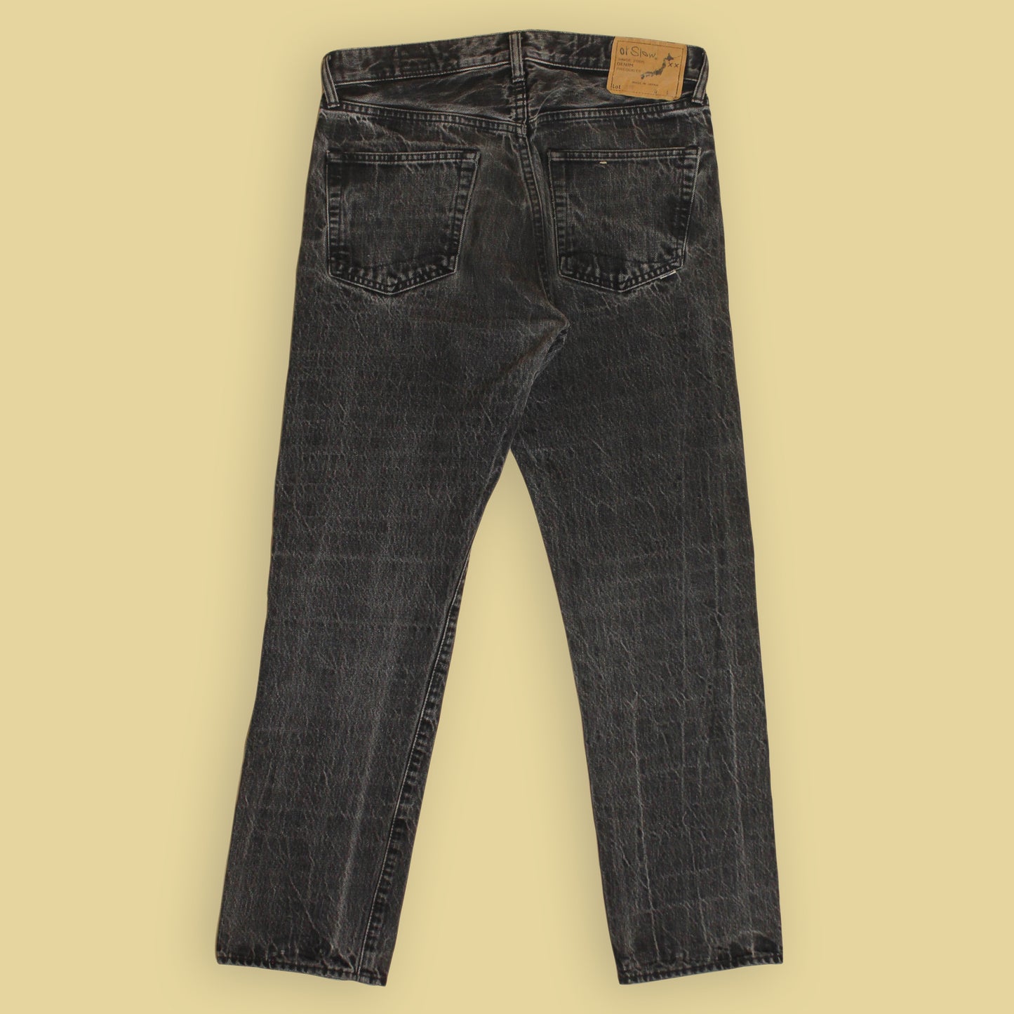 OrSlow Black Stonewash Denim 107 Ivy Fit Jeans