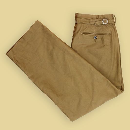 Auralee Heavy Twill Cotton Side Tab Adjuster Chino Pants