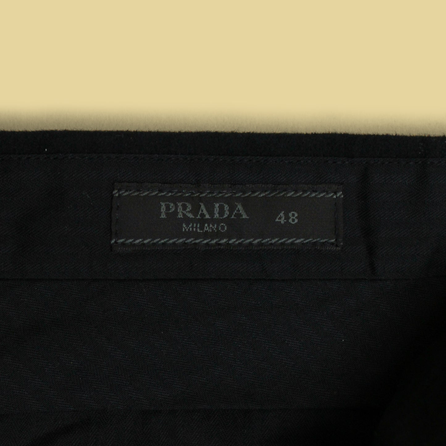 Prada Cotton Moleskin Flat Front Trousers