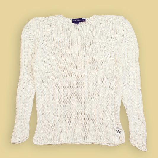 Ralph Lauren Purple Label Open Knit Cotton Sweater