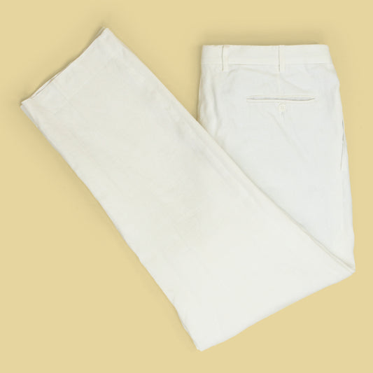 Ben Silver Linen Pleated Trousers
