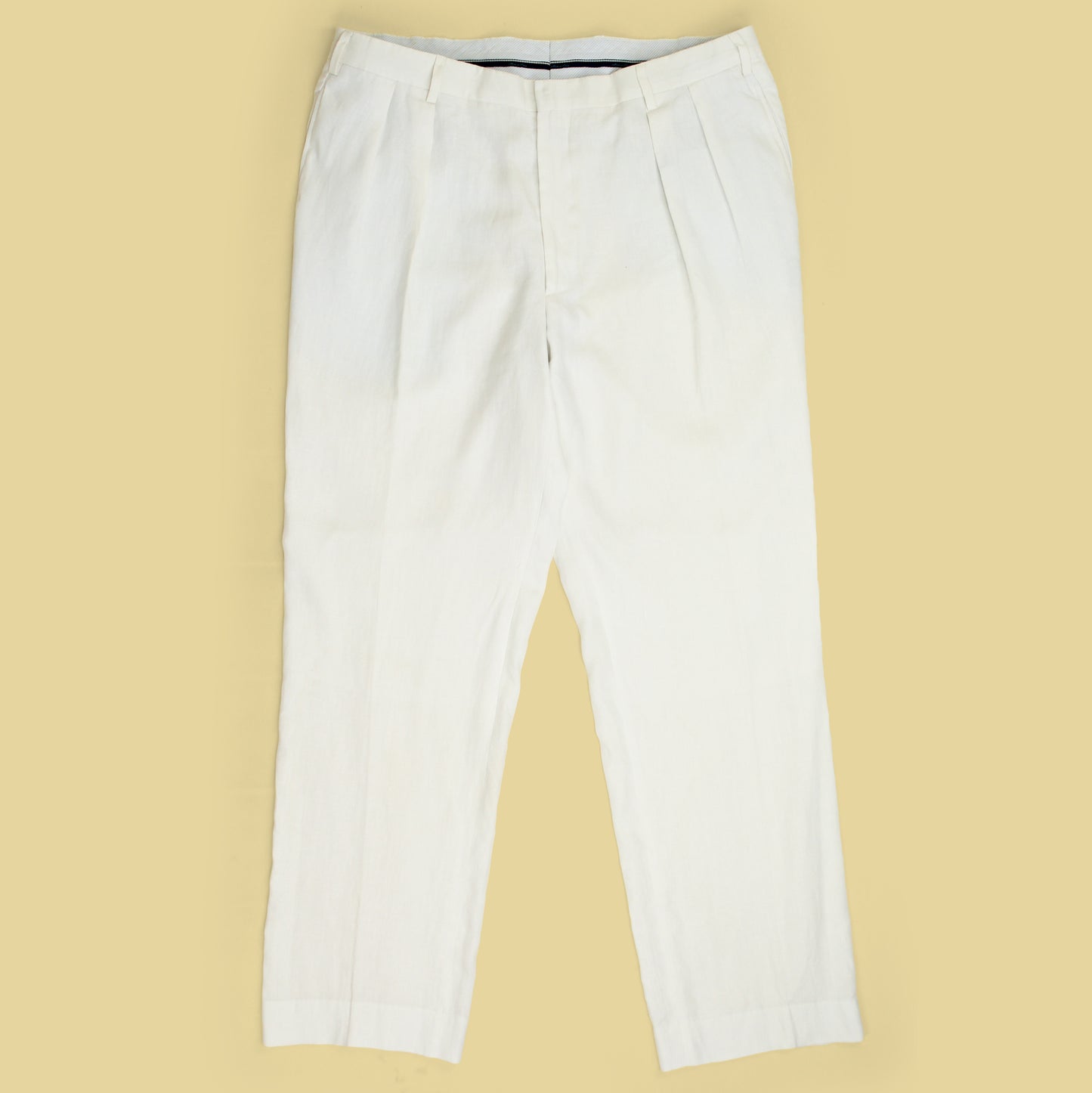 Ben Silver Linen Pleated Trousers