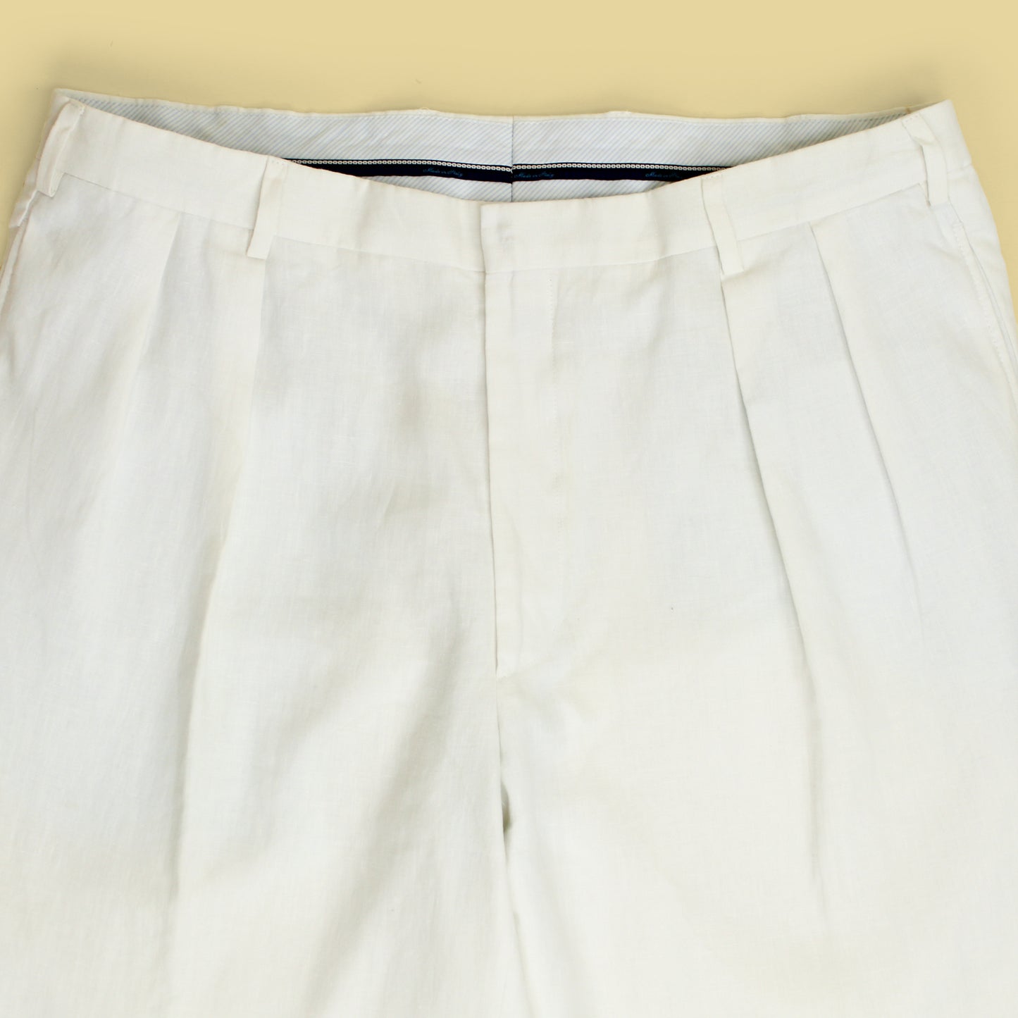 Ben Silver Linen Pleated Trousers