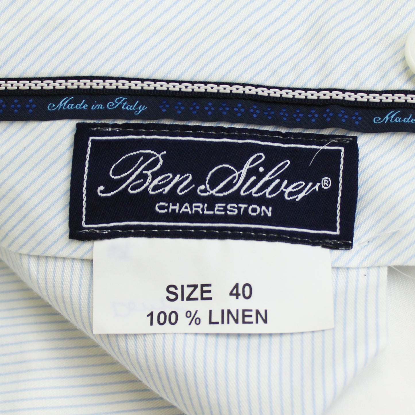 Ben Silver Linen Pleated Trousers