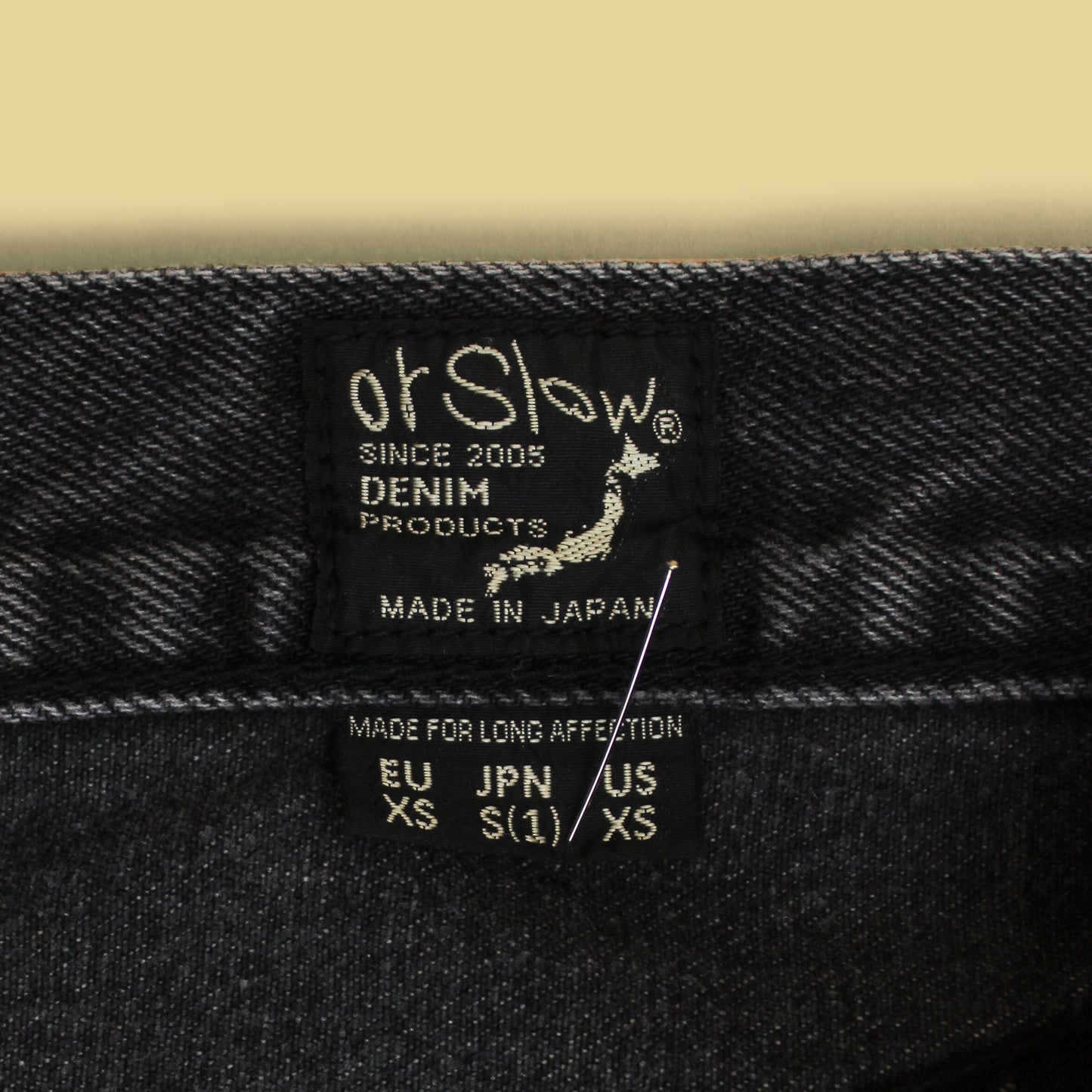 OrSlow Black Stonewash Denim 107 Ivy Fit Jeans