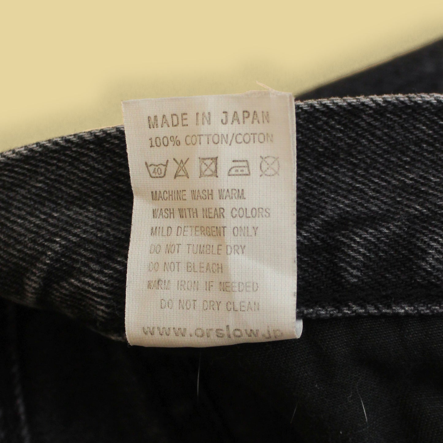 OrSlow Black Stonewash Denim 107 Ivy Fit Jeans