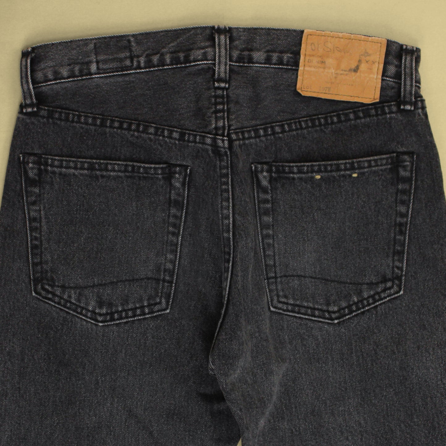 OrSlow Black Stonewash Denim 107 Ivy Fit Jeans