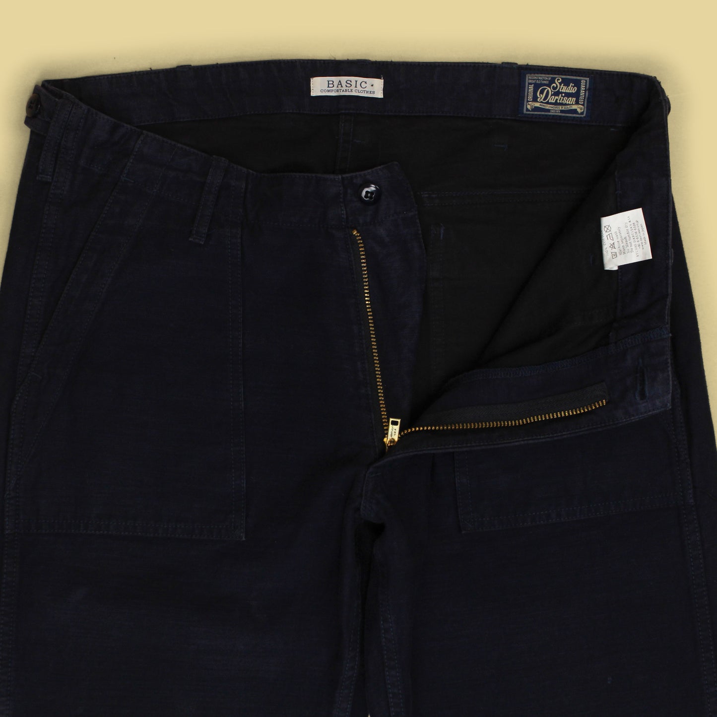 Studio D'Artisan Cotton Sateen Fatigue Pants