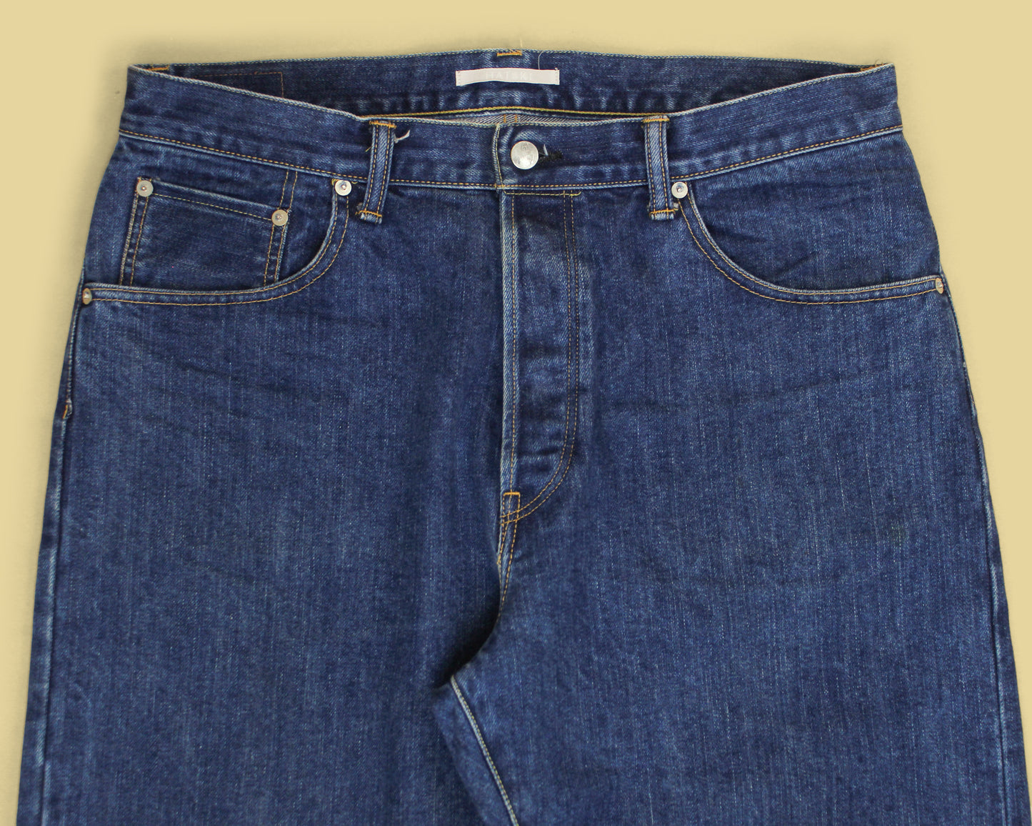 Hatski 15.6oz Used Blue Wash Selvedge Denim Wide Taper Jeans