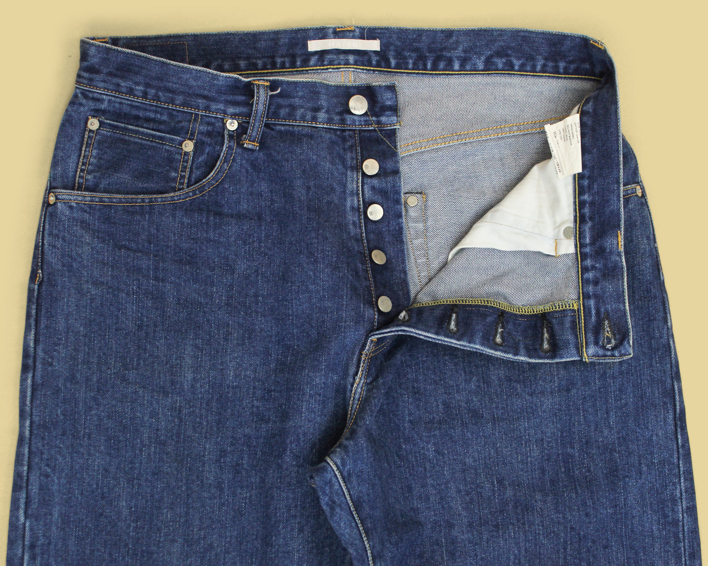 Hatski 15.6oz Used Blue Wash Selvedge Denim Wide Taper Jeans