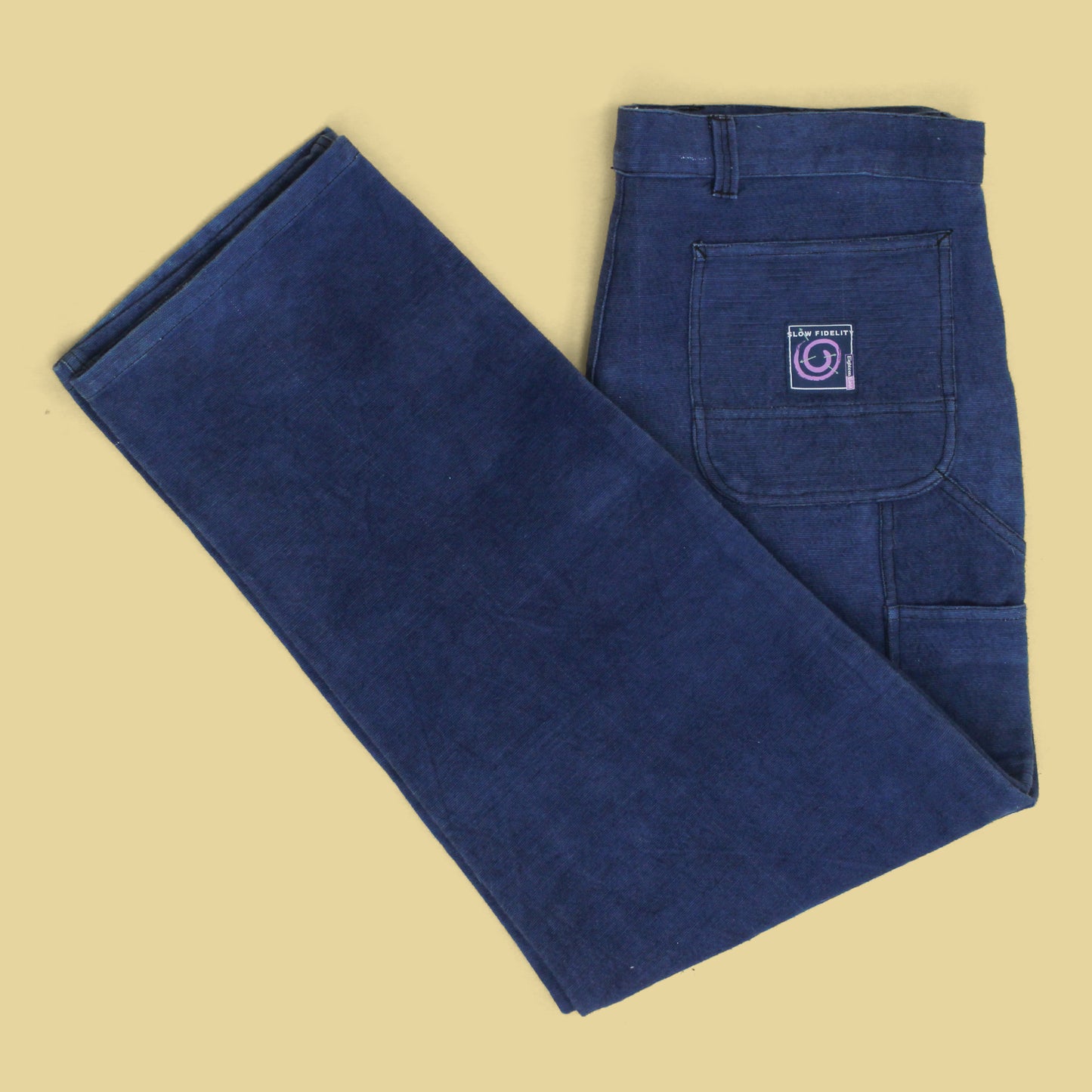 18 East Natural Indigo Khadi Cotton Studio Double Knee Pants