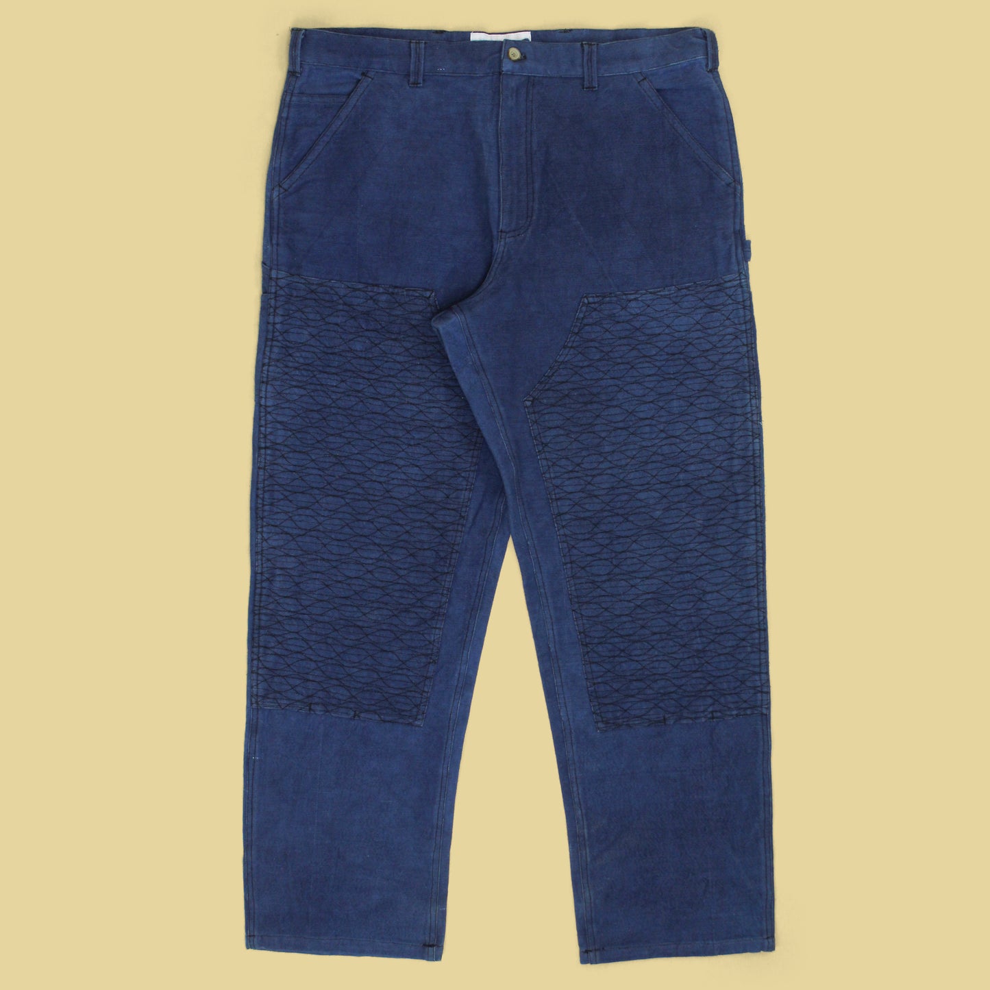 18 East Natural Indigo Khadi Cotton Studio Double Knee Pants