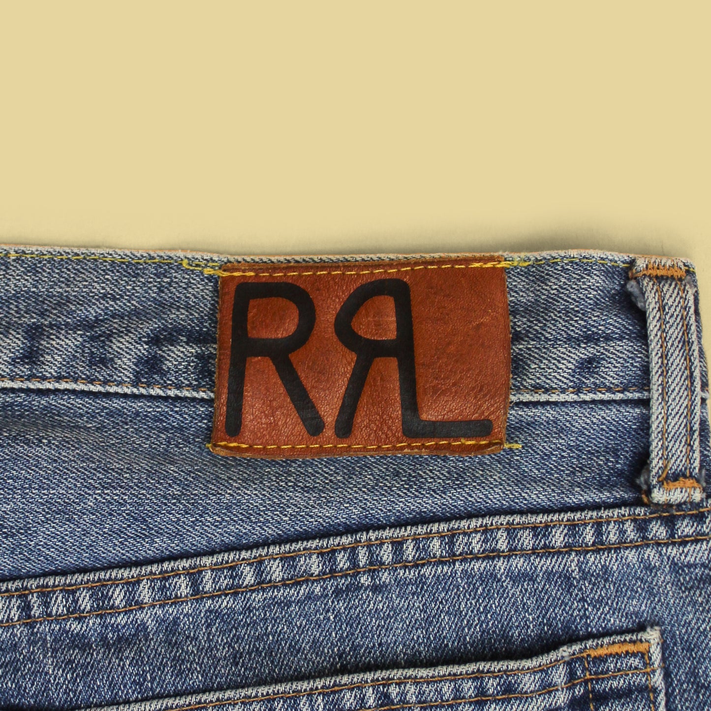 Double RL Faded Wash Ring Spun Denim Straight Leg Jeans