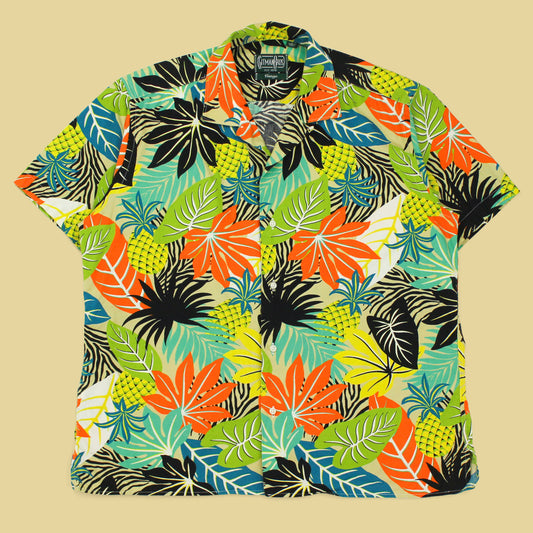 Gitman Vintage Botanical Print Cotton Short Sleeve Camp Collar Shirt