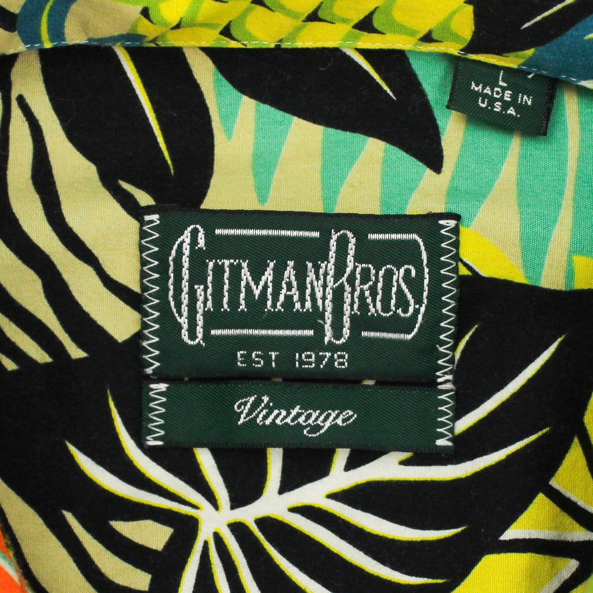 Gitman Vintage Botanical Print Cotton Short Sleeve Camp Collar Shirt