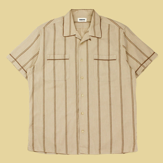Taylor Stitch Striped Cotton Camp Collar Short Sleeve Shirt