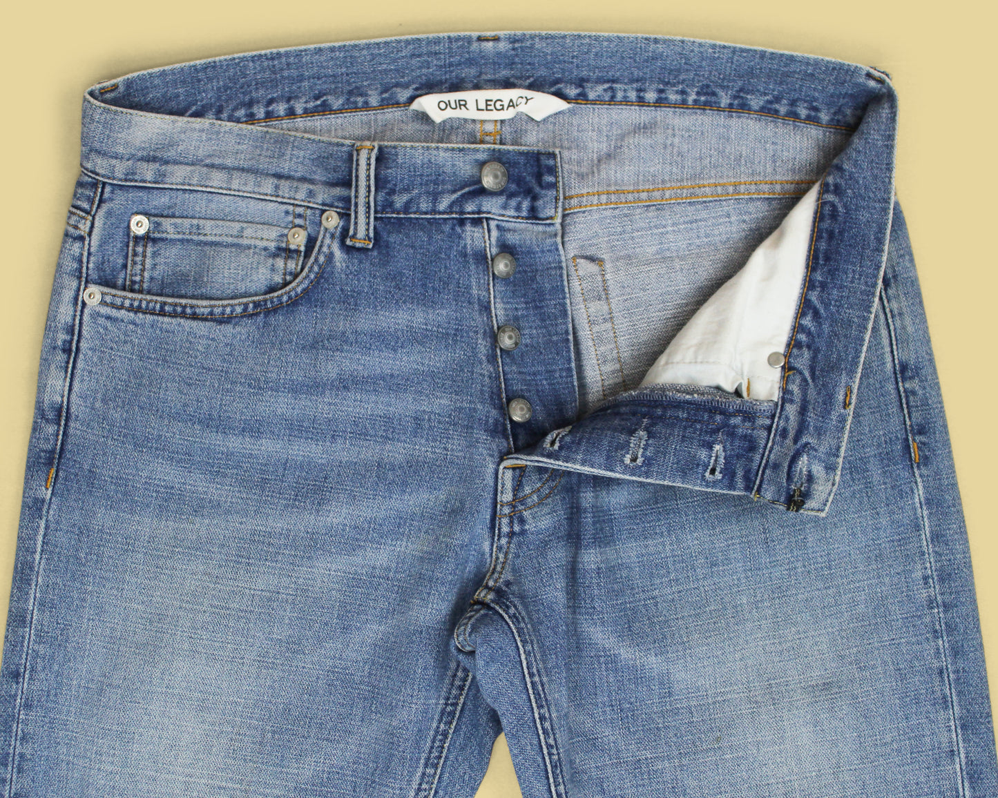 Our Legacy Faded Wash Broken Twill Denim First Cut Jeans