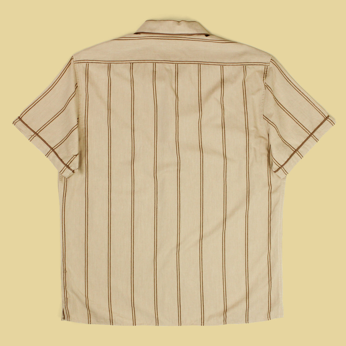 Taylor Stitch Striped Cotton Camp Collar Short Sleeve Shirt