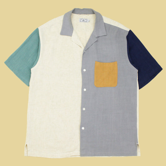 GRN Linen Rayon Short Sleeve Camp Collar "End-of-Day" Shirt