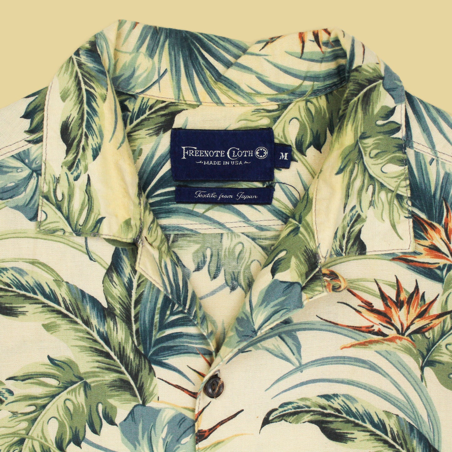 Freenote Cloth Botanical Print Cotton Short Sleeve Camp Collar Shirt