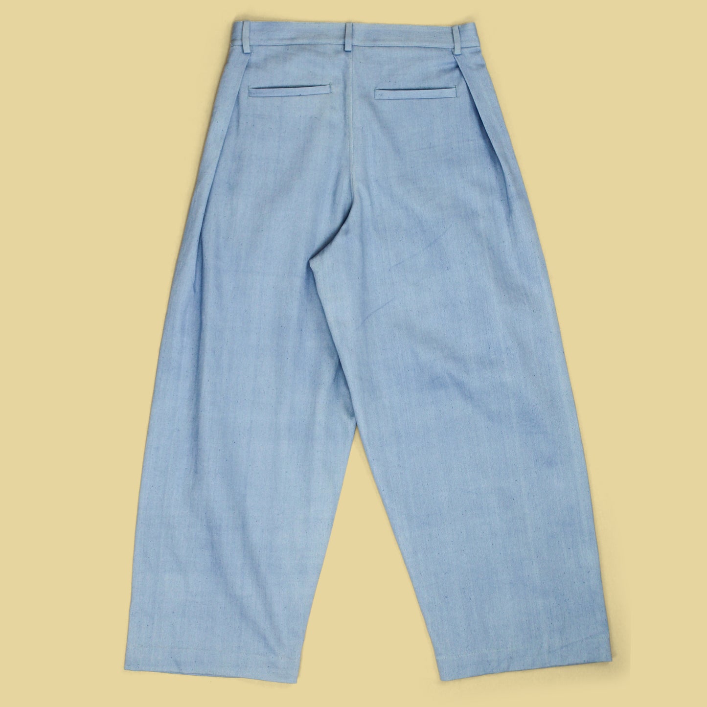 11.11 Sky Indigo-Dyed Cotton Wide Leg Pleated Pants