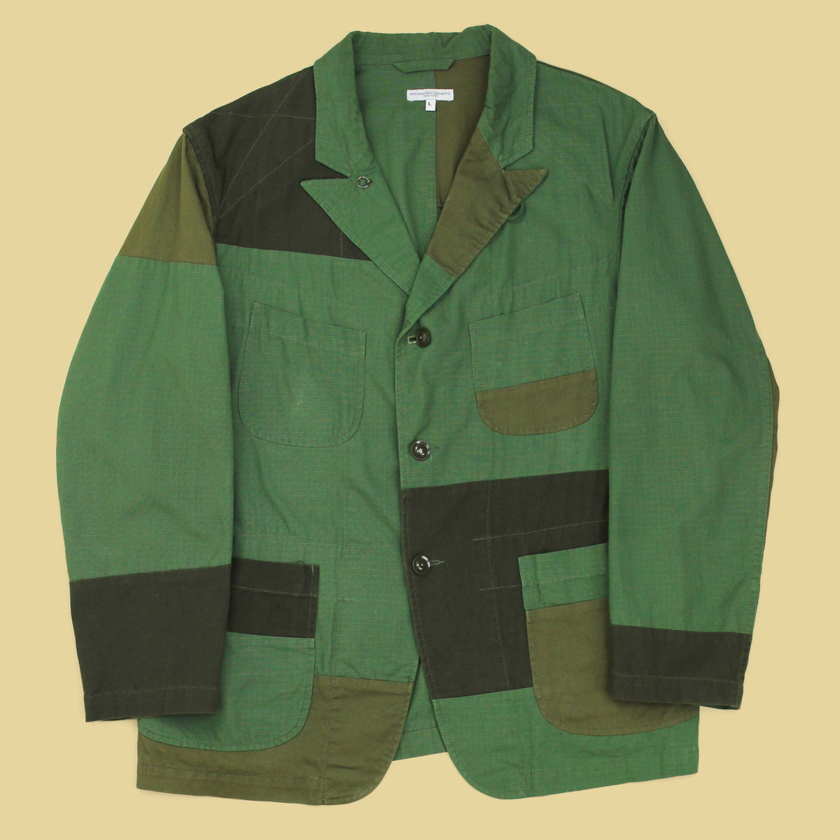 Engineered Garments Patchwork Cotton Bedford Jacket