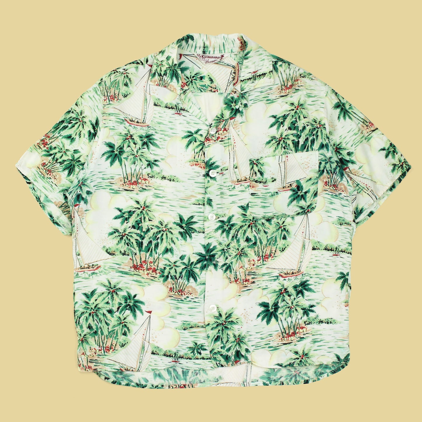 Vintage Kuonakakai Rayon Hawaiian Shirt