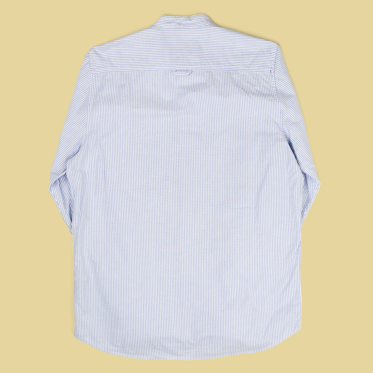 Norse Projects Striped Oxford Cloth Cotton Hans Collarless Button-Up Shirt