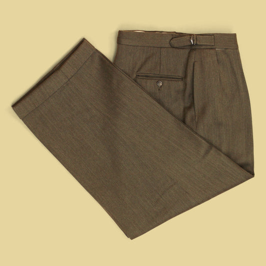 Polo Ralph Lauren Wool Gabardine Side-Tab Pleated Trousers