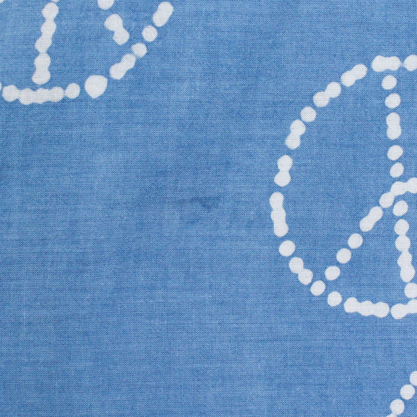 Story mfg. Peace Sign Indigo-Resist Dye Cotton Voile Short Sleeve Shore Shirt