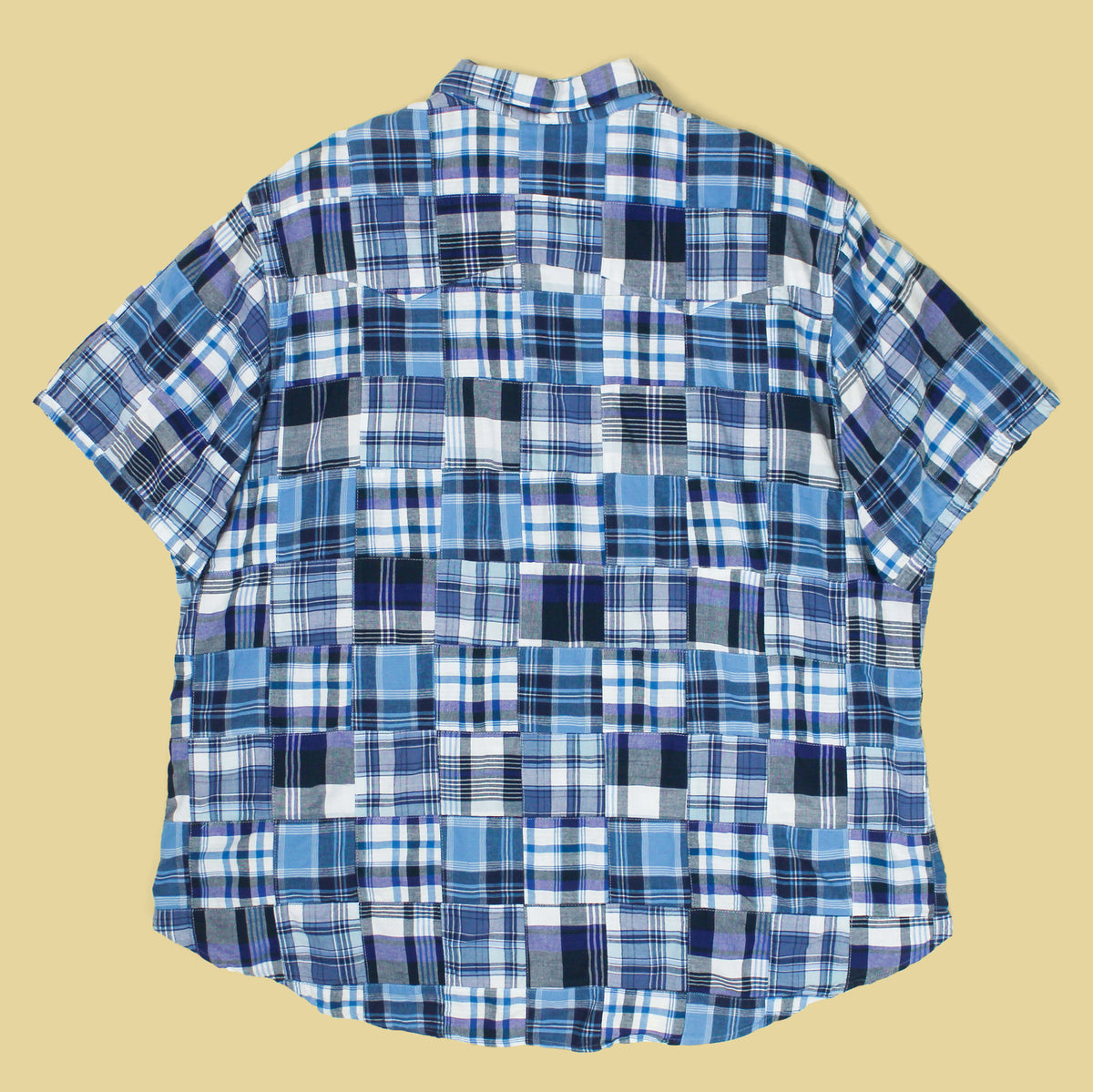 Vintage Polo Ralph Lauren Patchwork Madras Short Sleeve RL Western Shirt