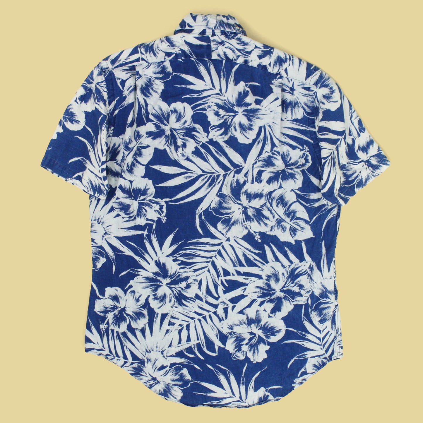 Ralph Lauren Floral Print Linen Short Sleeve Button-Down Popover Shirt