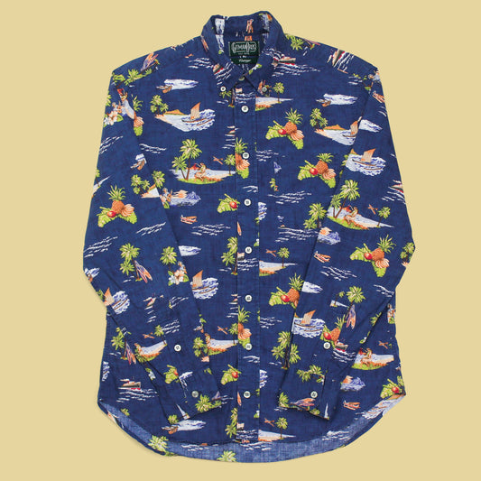 Gitman Vintage Hawaiian Print Cotton Button-Down Shirt