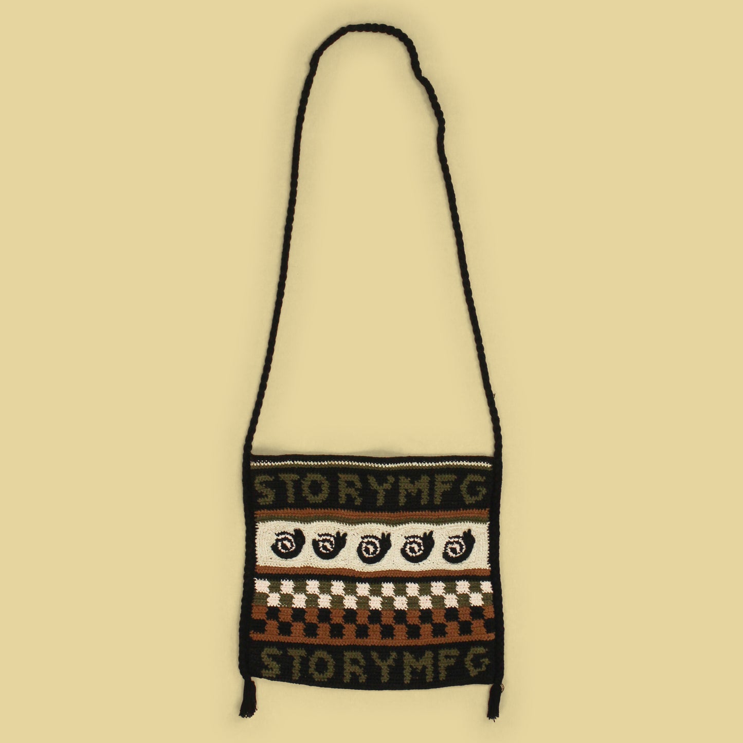 Story mfg. Snail Power Crochet Cotton Stash Bag