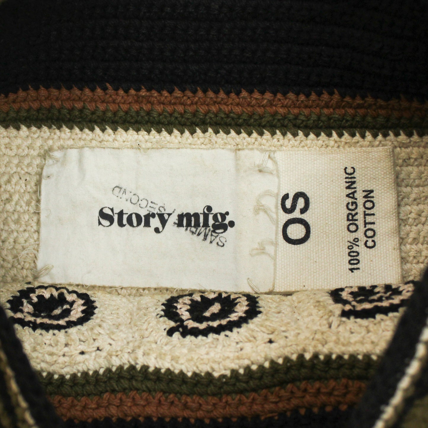 Story mfg. Snail Power Crochet Cotton Stash Bag