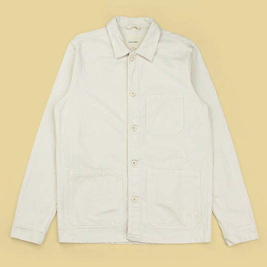 A Day's March Ivory Herringbone Twill Chore Coat