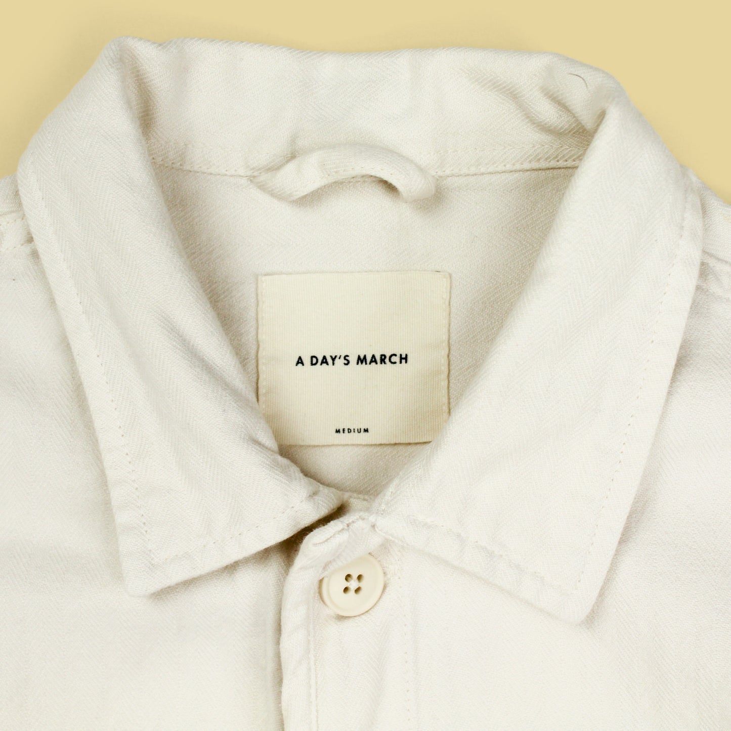 A Day's March Ivory Herringbone Twill Chore Coat