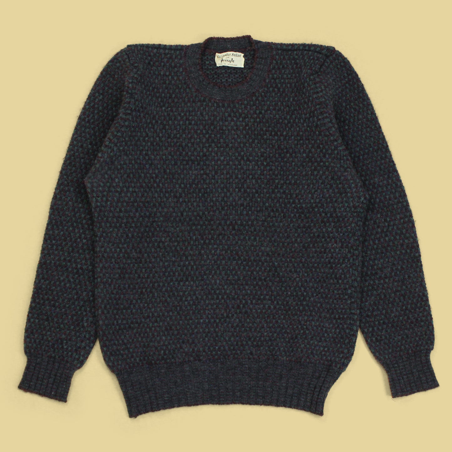 Alexander Julian for Pringle Shetland Wool Crew Neck Sweater