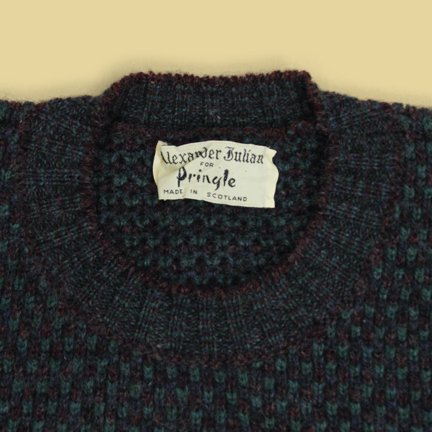 Alexander Julian for Pringle Shetland Wool Crew Neck Sweater