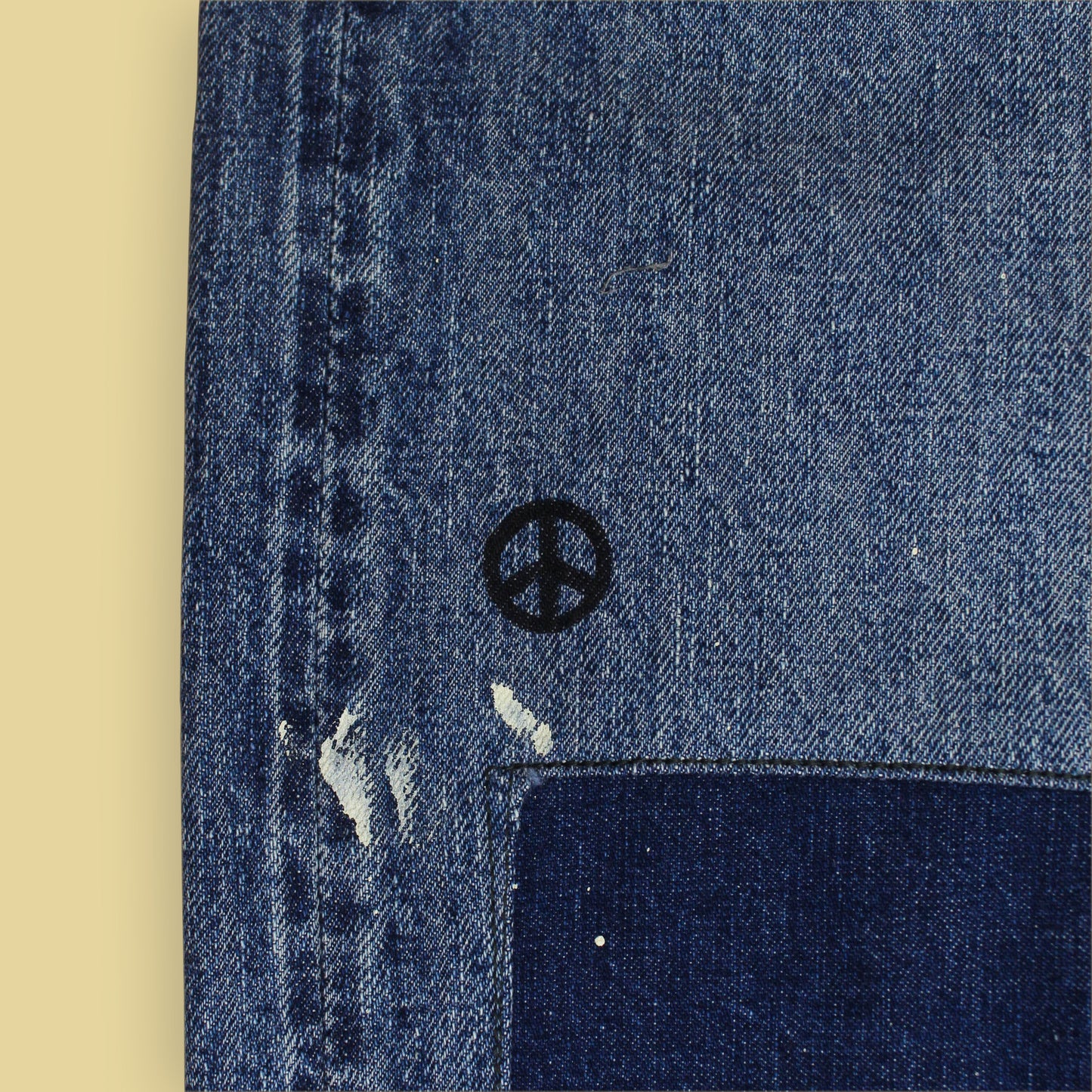 OrSlow x Canoe Club Damaged/Repaired Wash Selvedge Denim 107 Ivy Fit Jeans