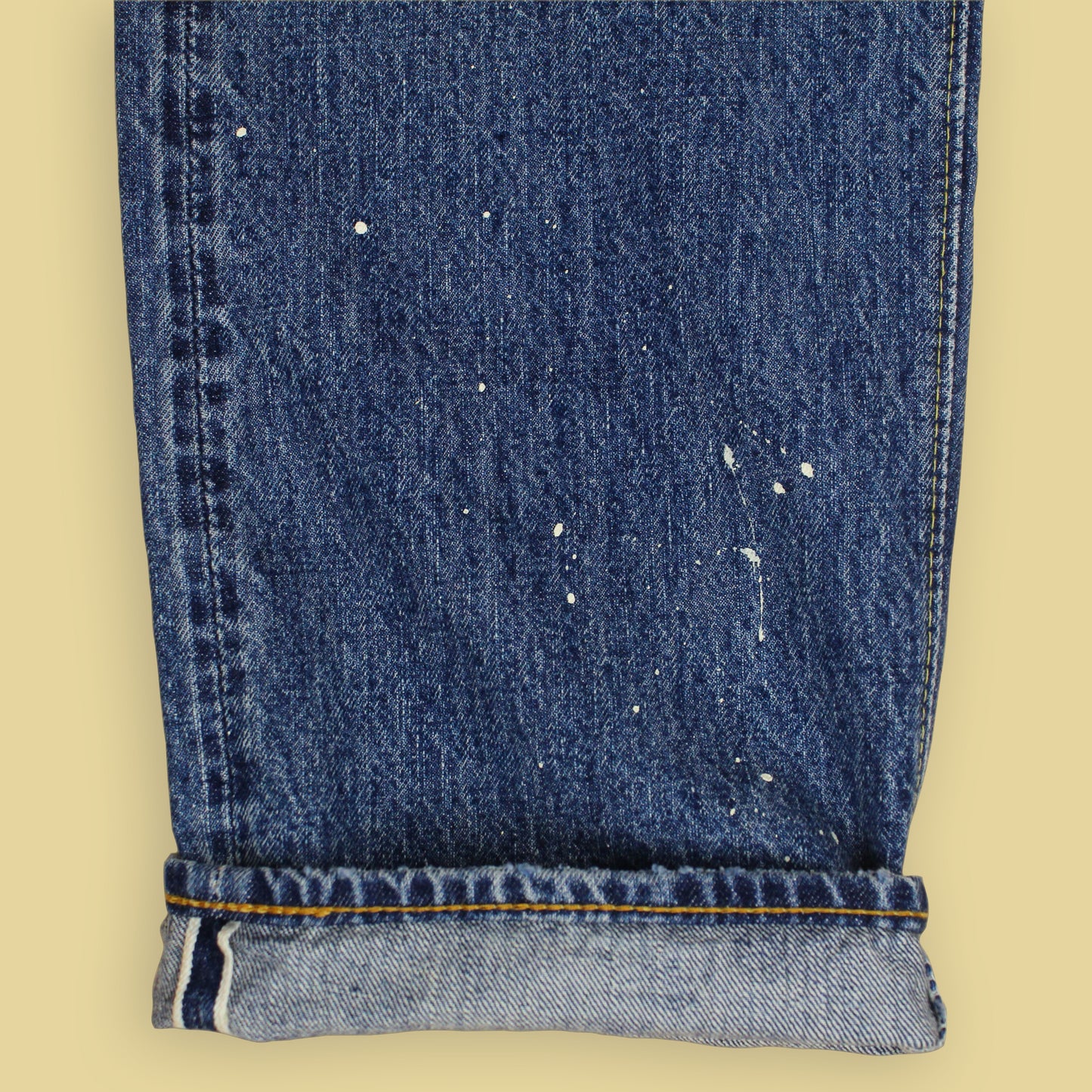 OrSlow x Canoe Club Damaged/Repaired Wash Selvedge Denim 107 Ivy Fit Jeans