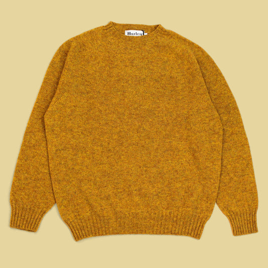 Harley of Scotland Shetland Wool Crew Neck Sweater