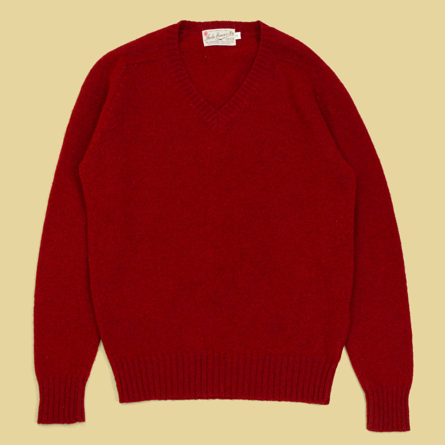 Archie Brown & Son Shetland Wool V-Neck Sweater