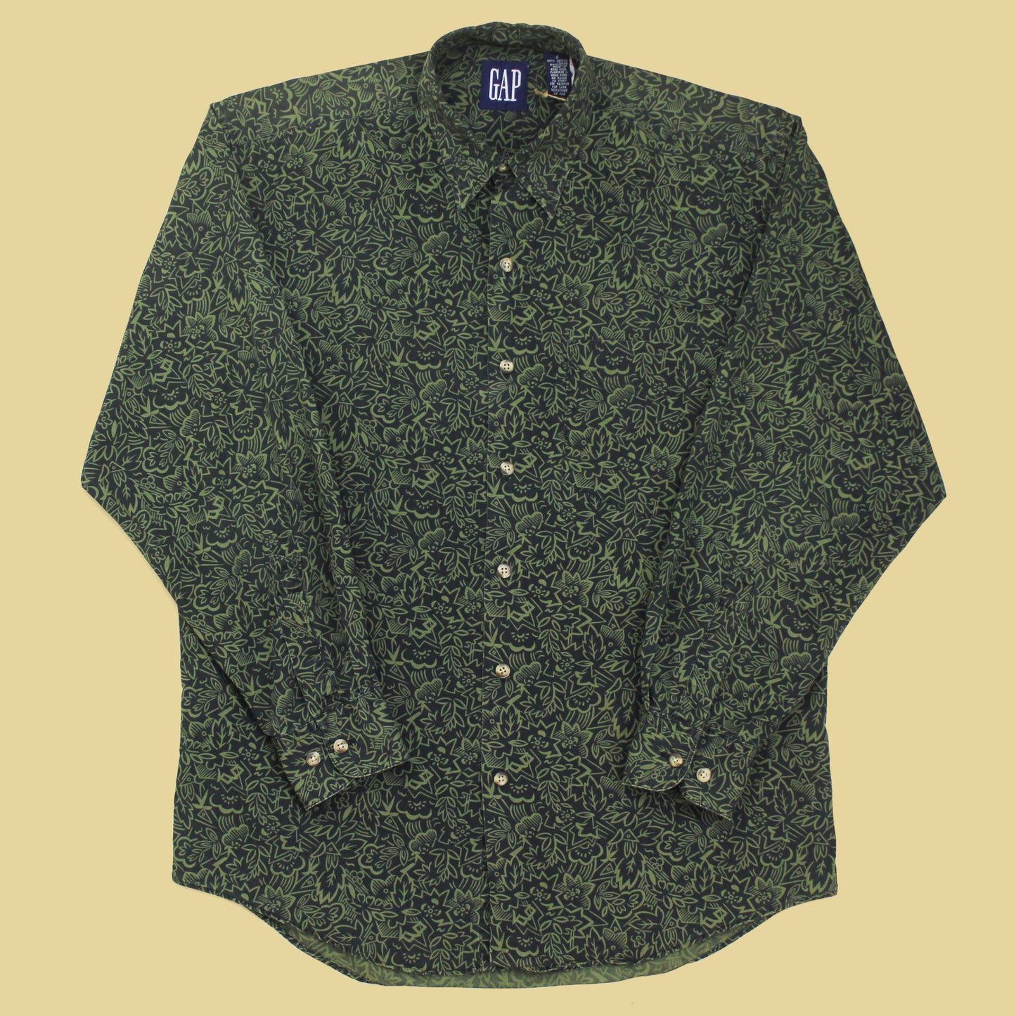 Vintage Gap Floral Print Cotton Button-Up Shirt