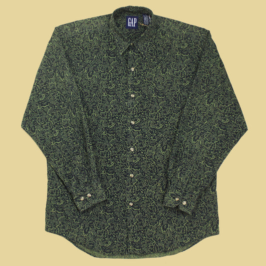 Vintage Gap Floral Print Cotton Button-Up Shirt