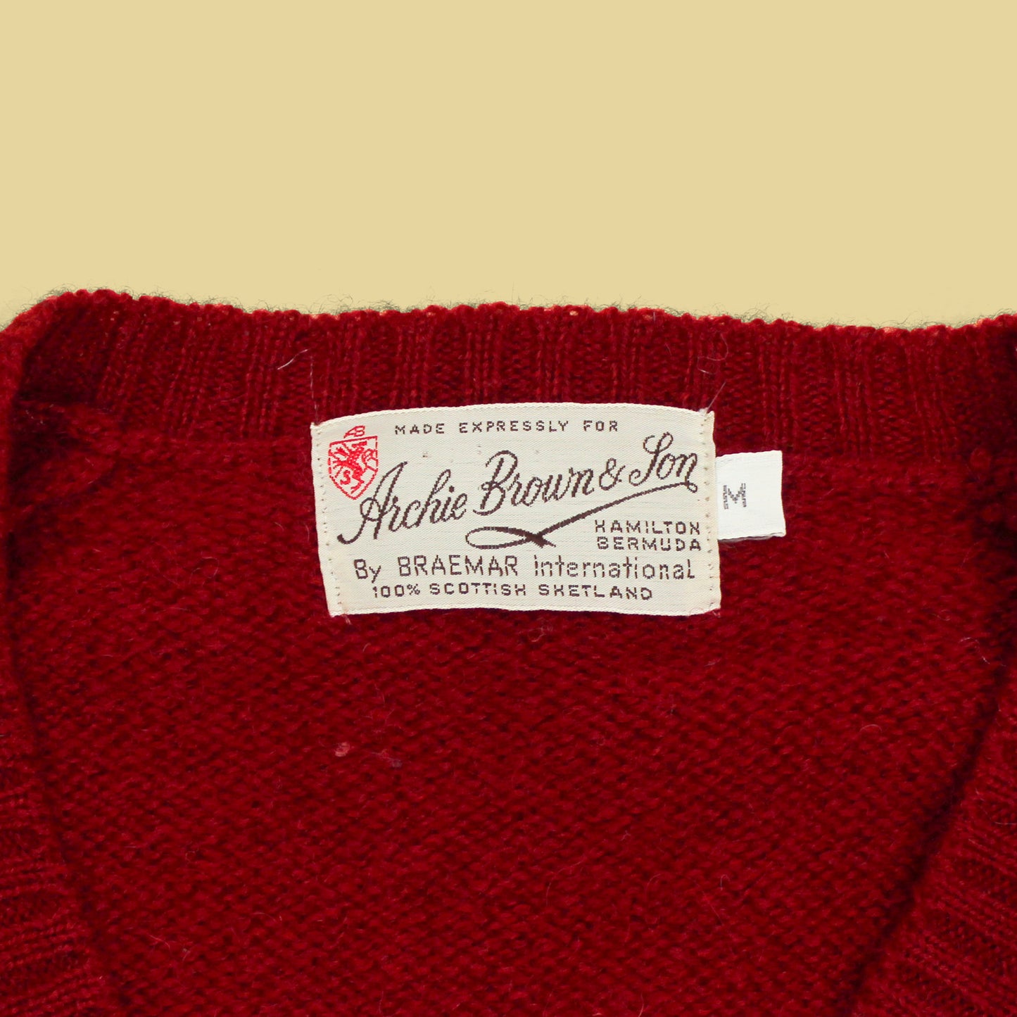 Archie Brown & Son Shetland Wool V-Neck Sweater