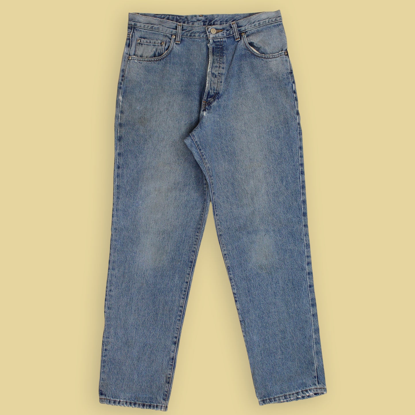 Double RL Stonewash Denim Loose Taper Jeans